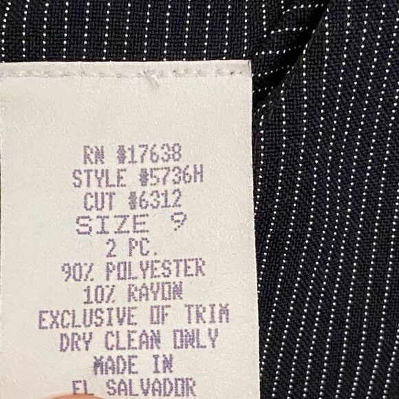 Vintage Midi Black Sheath Fitted Academia Striped Stretch Zip Sleeveless Dress - Picture 8 of 10